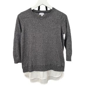 Calvin Klein Women’s Pullover Popover Knit Blouse Size Small - Gray